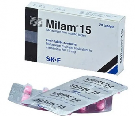 Blister pack of Midazolam 15mg oral tablets for deep sedation and anxiety management