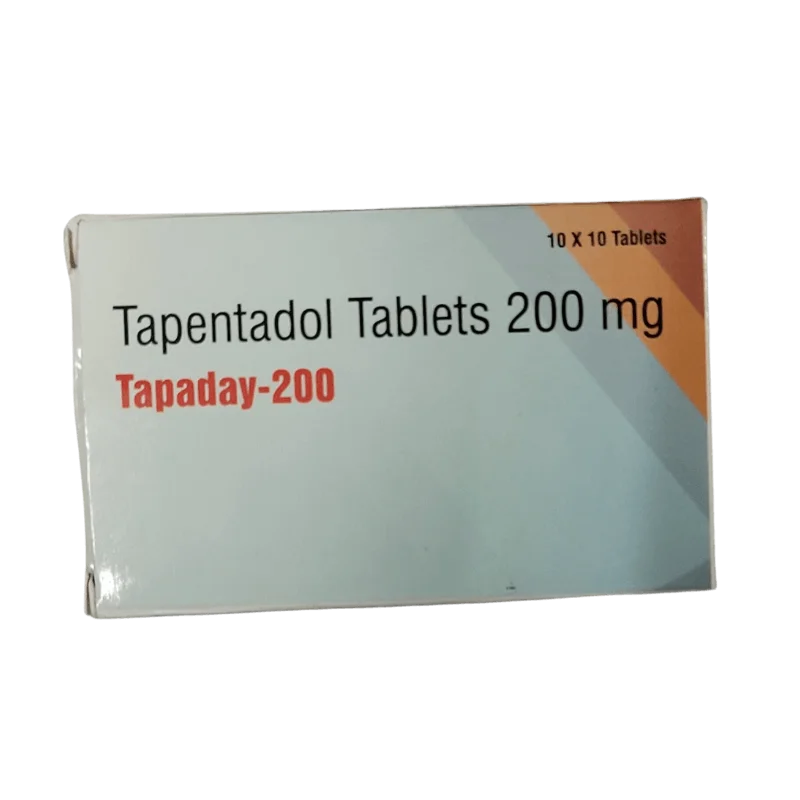 Blister pack of Tapentadol 200mg tablets, a prescription opioid analgesic used for managing moderate to severe pain.