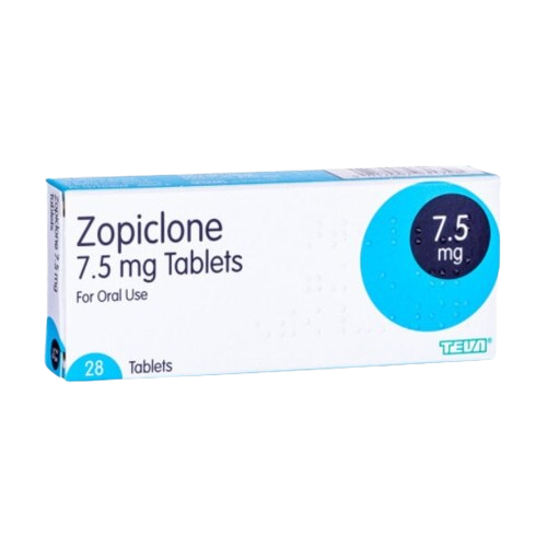 Blister pack of Zopiclone 7.5mg UK tablets for oral use to treat insomnia