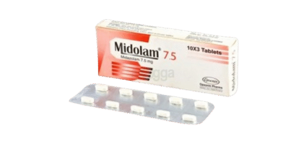 Blister pack of Midazolam 7.5mg oral tablets for sedation and anxiety relief