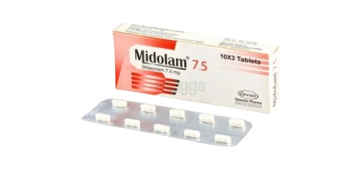 Blister pack of Midazolam 7.5mg oral tablets for sedation and anxiety relief